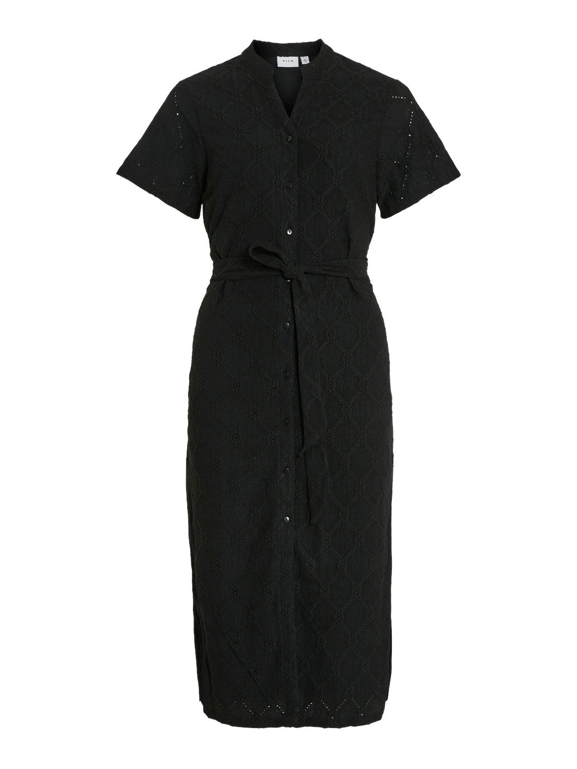 Vila Shirtkleid Kurzes Design Ärmel Geknöpfte Vorderseite Taillengürtel (la günstig online kaufen