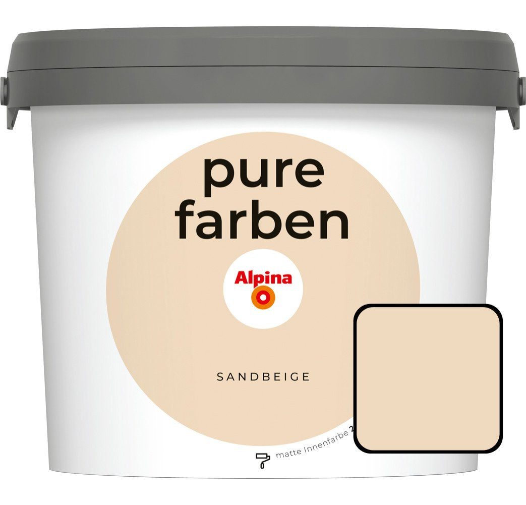 Alpina Wandfarbe Alpina Pure Farben Wandfarbe sandbeige 2,5 L