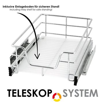 bremermann Teleskopauszug Teleskopschublade, Küchenschublade mit Einlegeboden, 40 cm