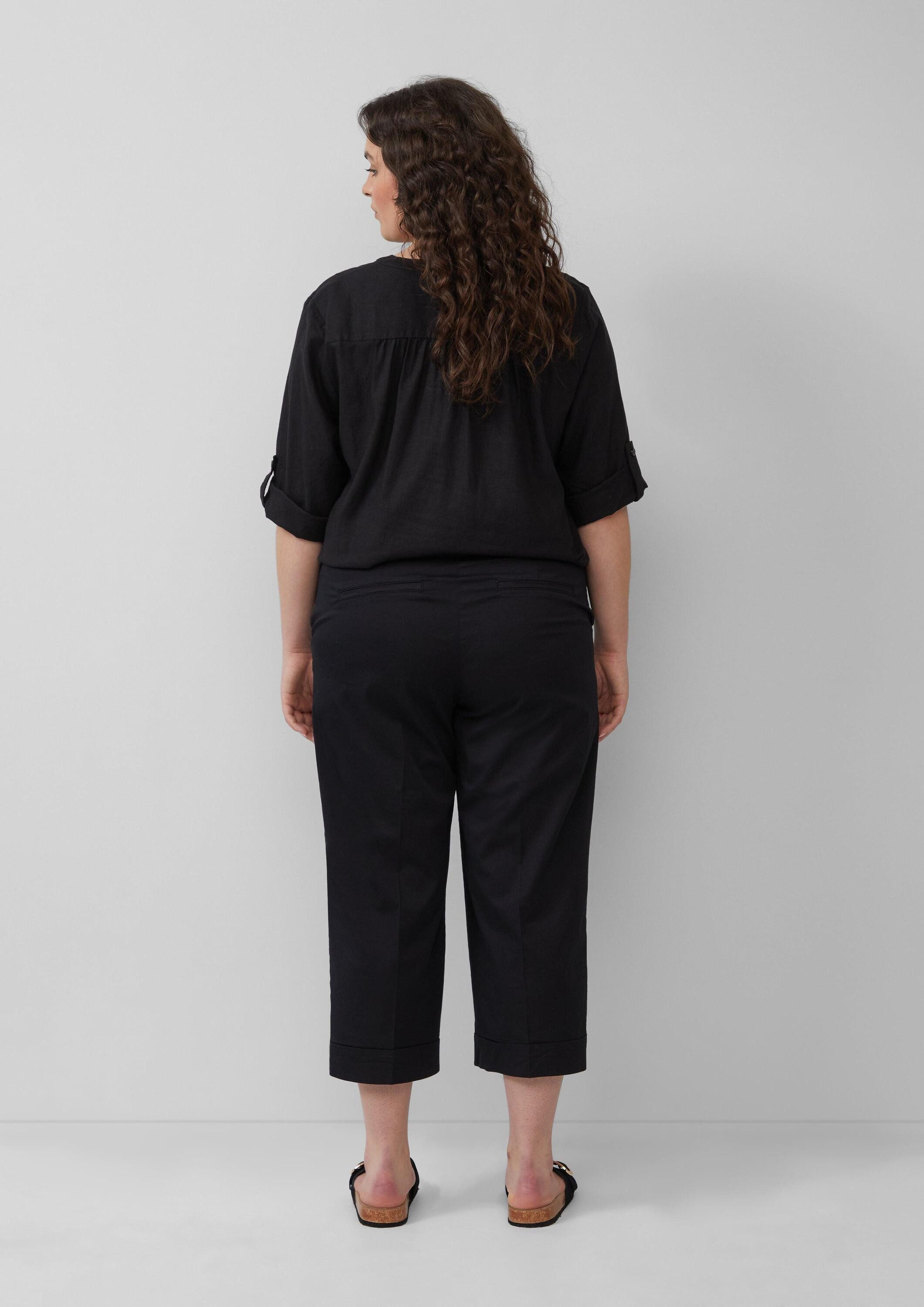 s.Oliver Culotte Hose High-Rise-Culotte aus Baumwollstretch mit Bügelfalten