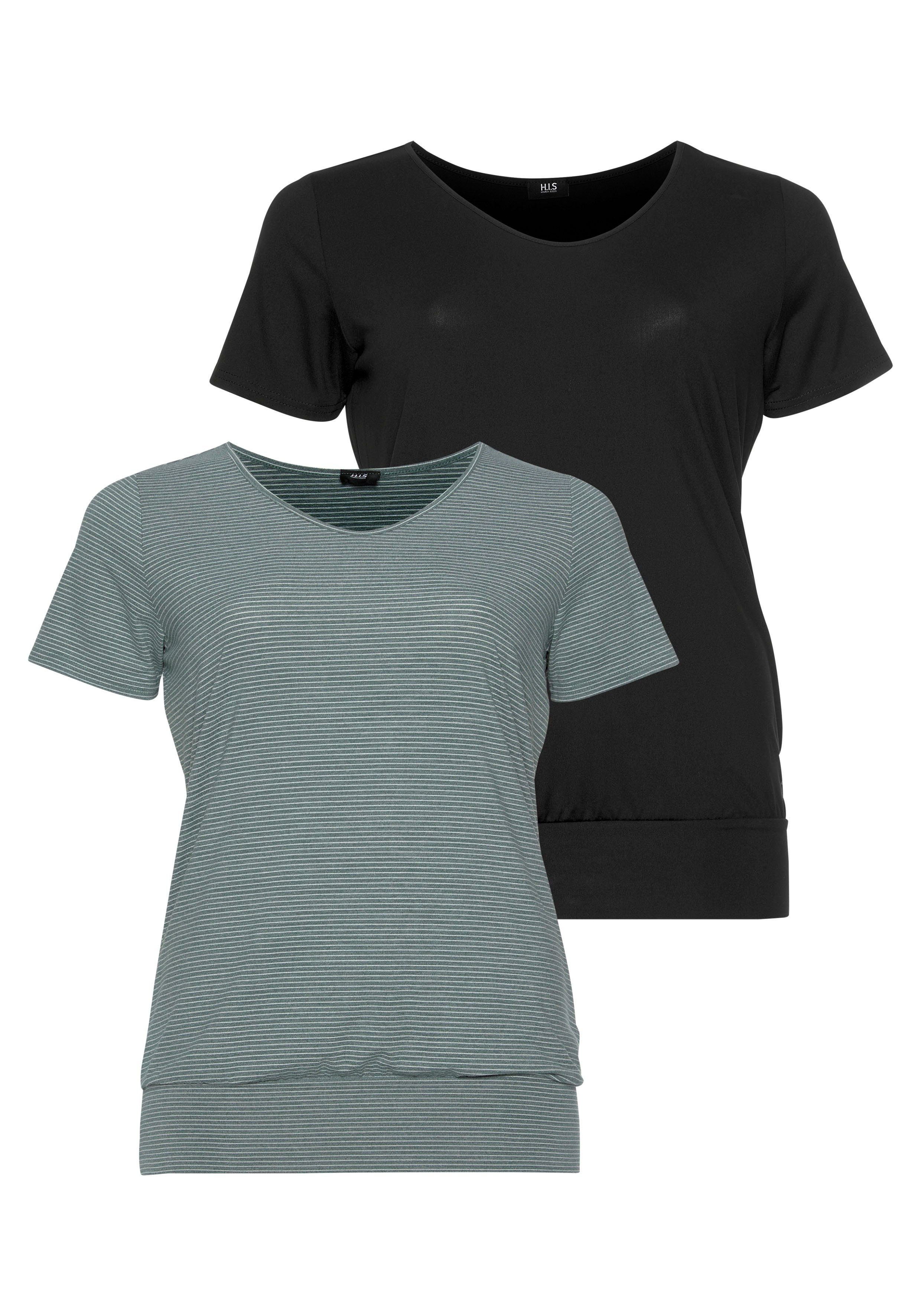 H.I.S T-Shirt (Spar-Set, 2er-Pack) Kurzarm, figurumspielende günstig online kaufen
