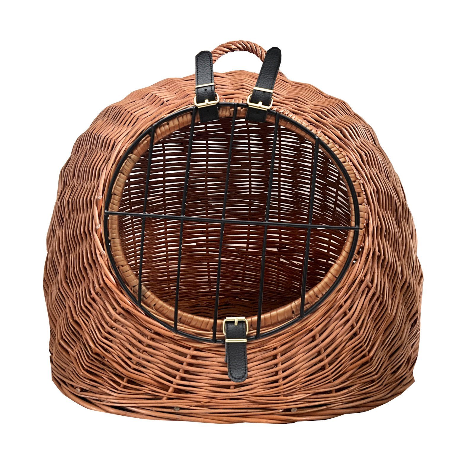 Tierreisekorb Katzenhöhle/Transportkorb aus Vollweide, lackiert, 50 cm