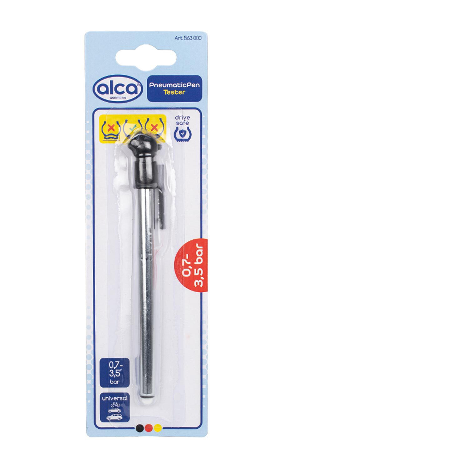 alca Reifendruckkontrollsystem Reifendruckprüfer Manometer Luftdruck Prüfer 0,7 - 3,5 bar, 1-tlg.