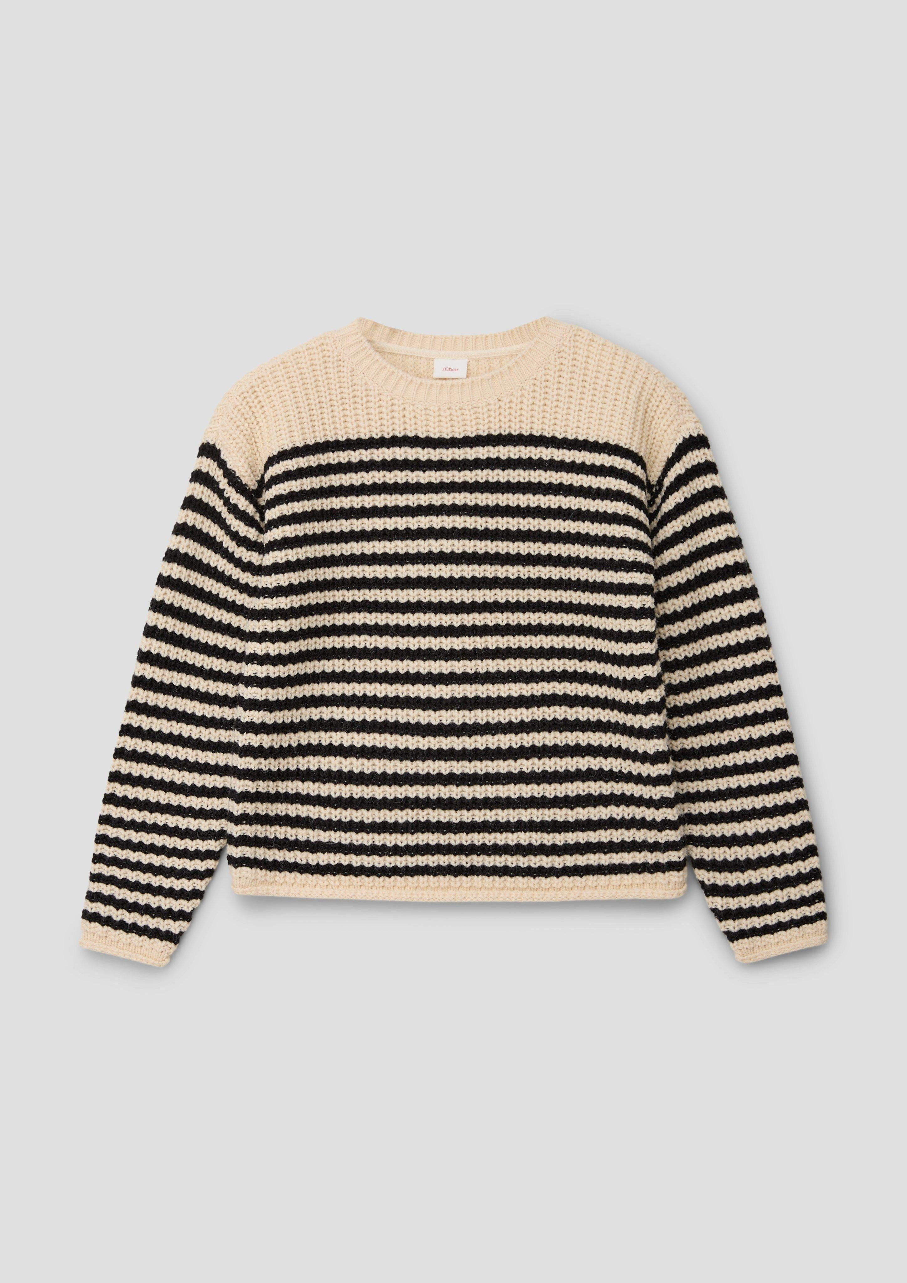 Strickpullover Grobgestrickter Pullover mit Ringelmuster