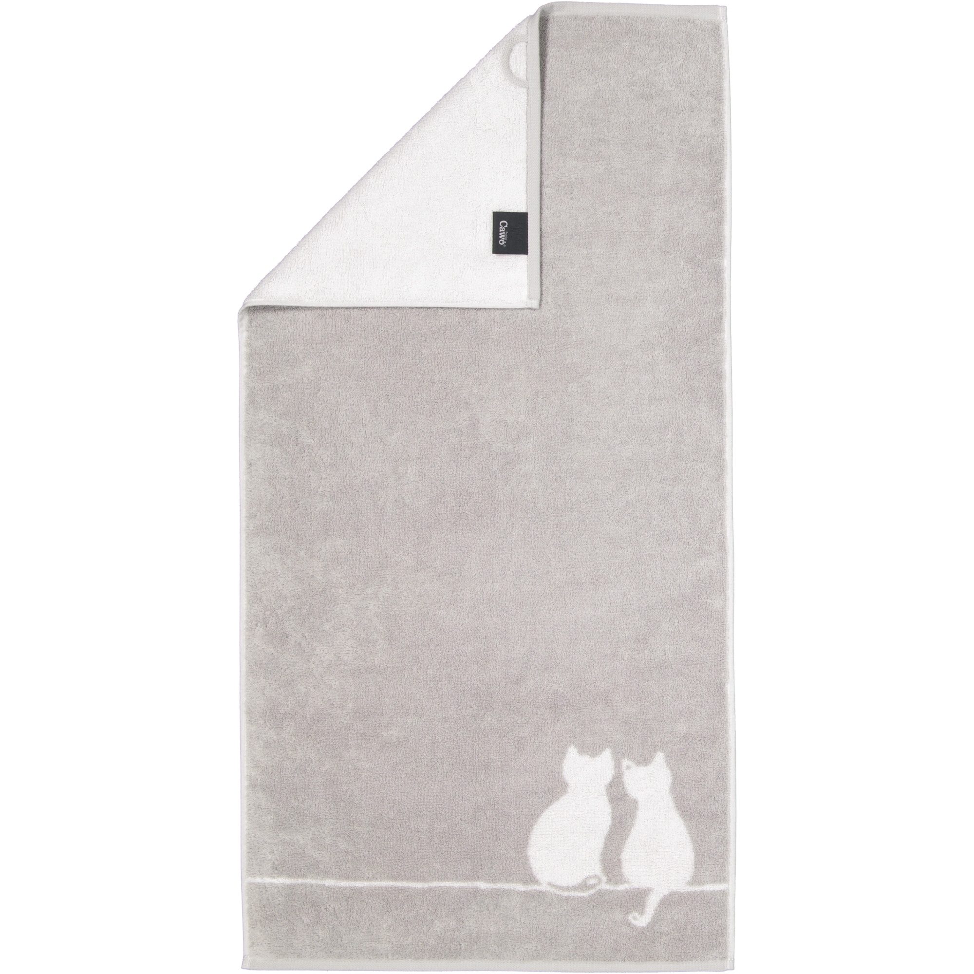 Cawö Handtücher CUTE CATS EDITION You & Me 6263 - Farbe: platin/weiß - 76 - günstig online kaufen