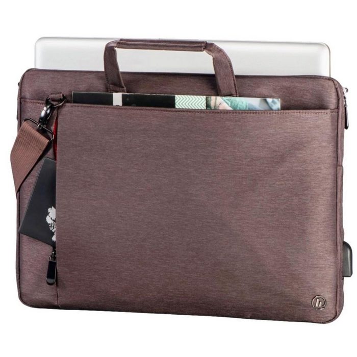 Hama Laptoptasche Manchester Notebook-Tasche Laptop-Sleeve Case USB-Charging-Port gepolsterter Schultergurt mit Tragegriff für Displaygröße bis 36 cm (14 1)