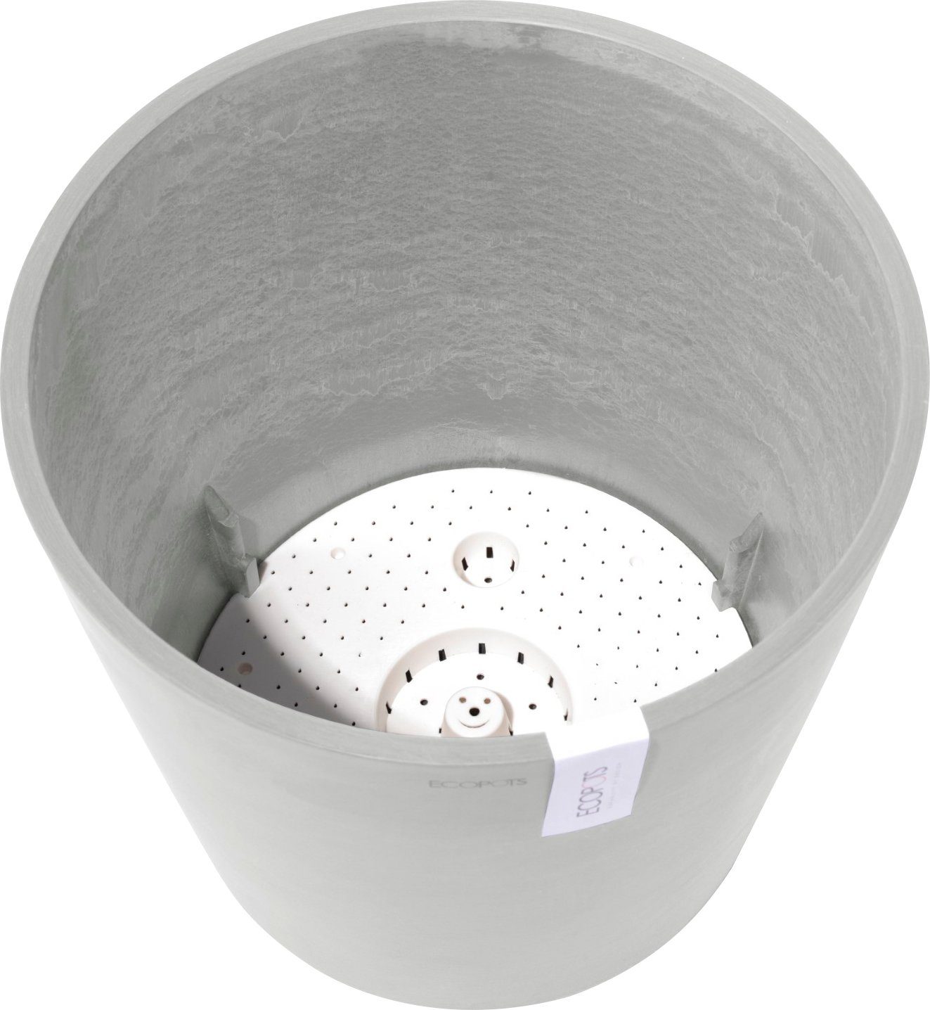 40x40x35 ECOPOTS AMSTERDAM Grey, Blumentopf mit BxTxH: cm, White Wasserreservoir