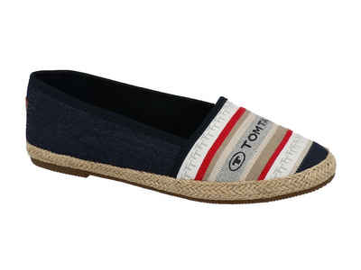 TOM TAILOR Tom Tailor Damen 3292002 Slipper Streifen Logo-Print Espadrille