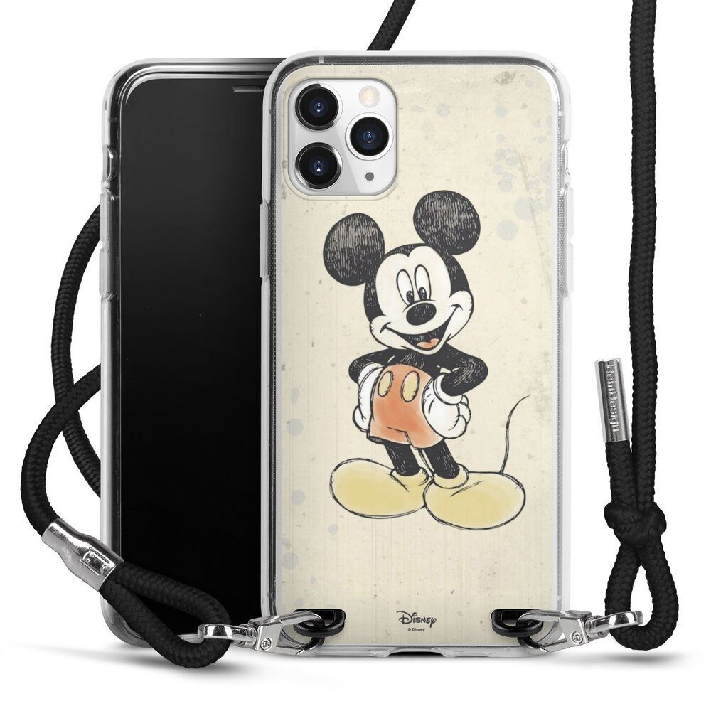 DeinDesign Handyhülle Offizielles Lizenzprodukt Mickey & Minnie Mouse Wasserfarbe, Apple iPhone 11 Pro Handykette Hülle mit Band Case zum Umhängen