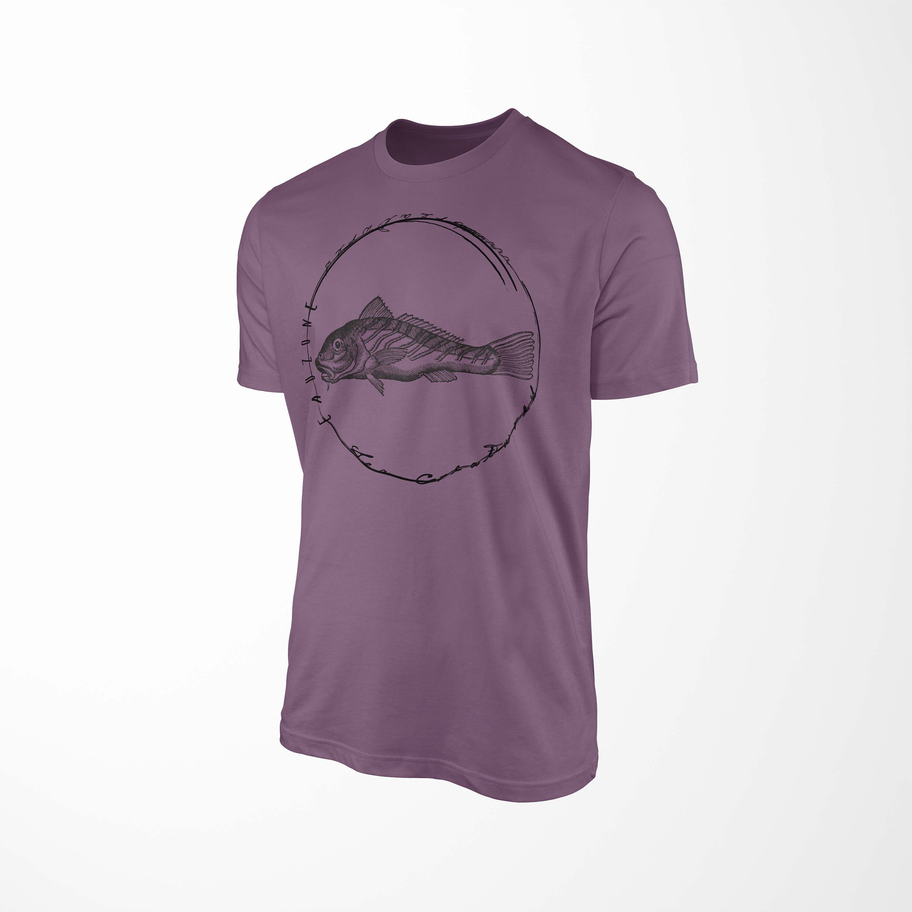 Sinus Art T-Shirt T-Shirt - sportlicher Schnitt Fische Serie: Shiraz Tiefsee Struktur und Creatures, / 066 Sea Sea feine