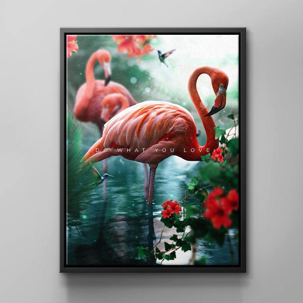 DOTCOMCANVAS® Leinwandbild, Englisch, Tiermotivation Wandbild pure schwarzer für Rahmen Lebensenergie von