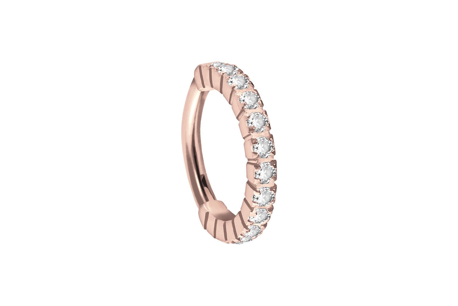 PIERCINGLINE Nasenpiercing Titan Segmentring Clicker EINGEFASSTE KRISTALLE Ohrpiercing Septum (Clicker, 1-tlg), Ohrpiercing für Conch, Helix, Tragus, Daith, Lobe