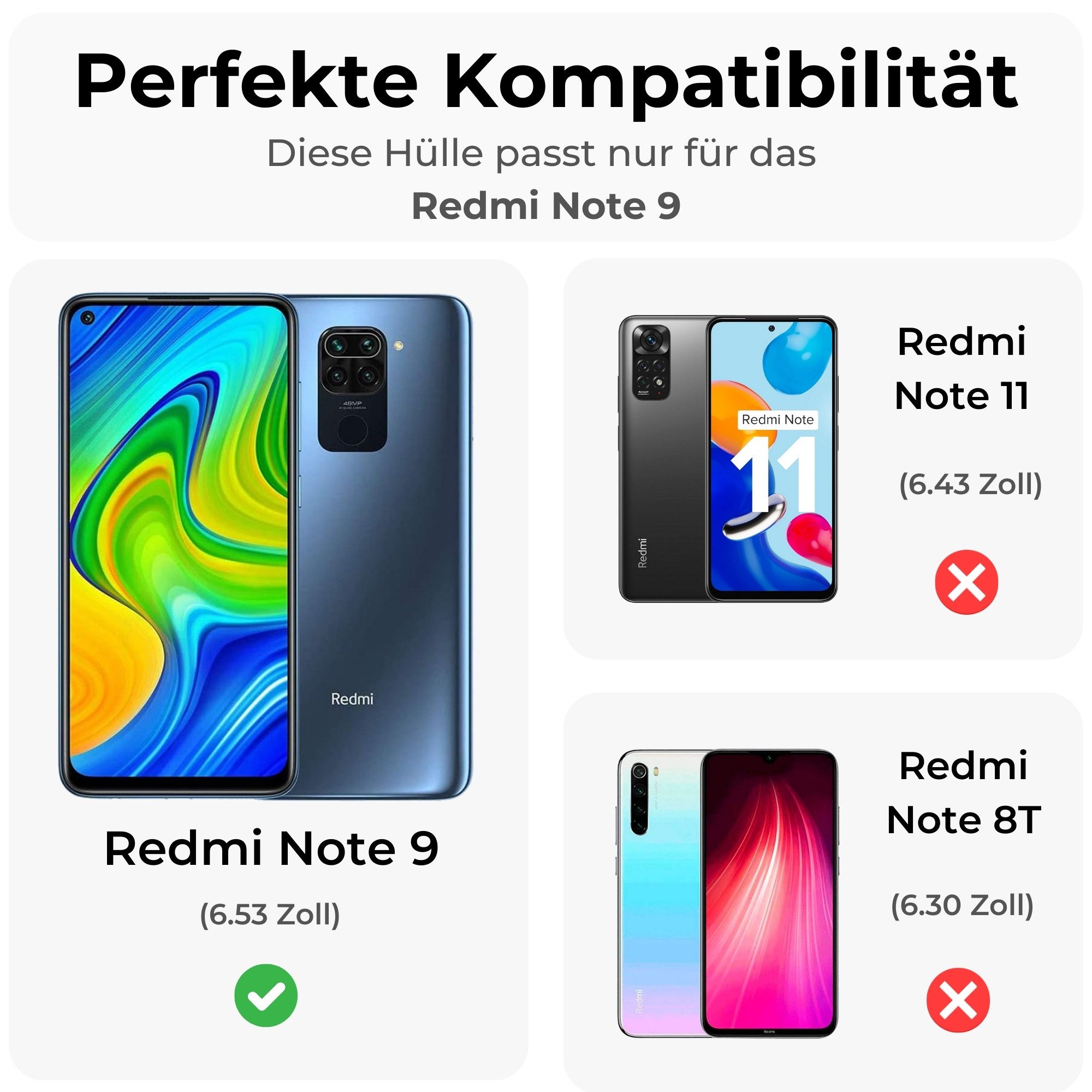 betterfon Handyhülle für Xiaomi Hülle mit [Standfunktion][Kartenfächern], Bookstyle-Hülle: Magnetverschluss 3 Kartenfächer & Standfunktion