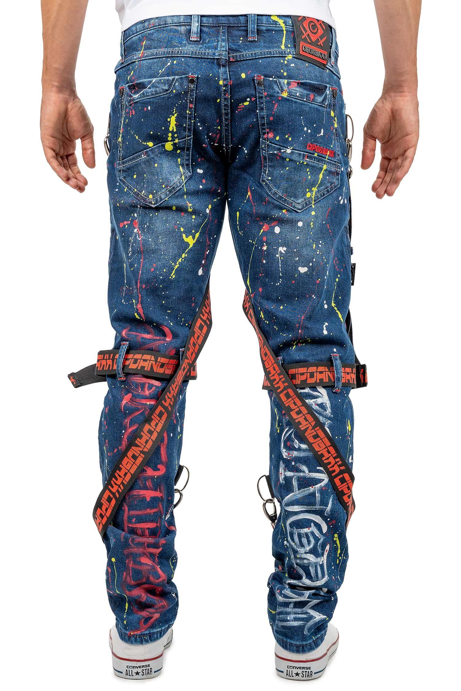 Cipo & Baxx 5-Pocket-Jeans Herren regular fit Bunte Hose Stonewashed BA-CD7 günstig online kaufen
