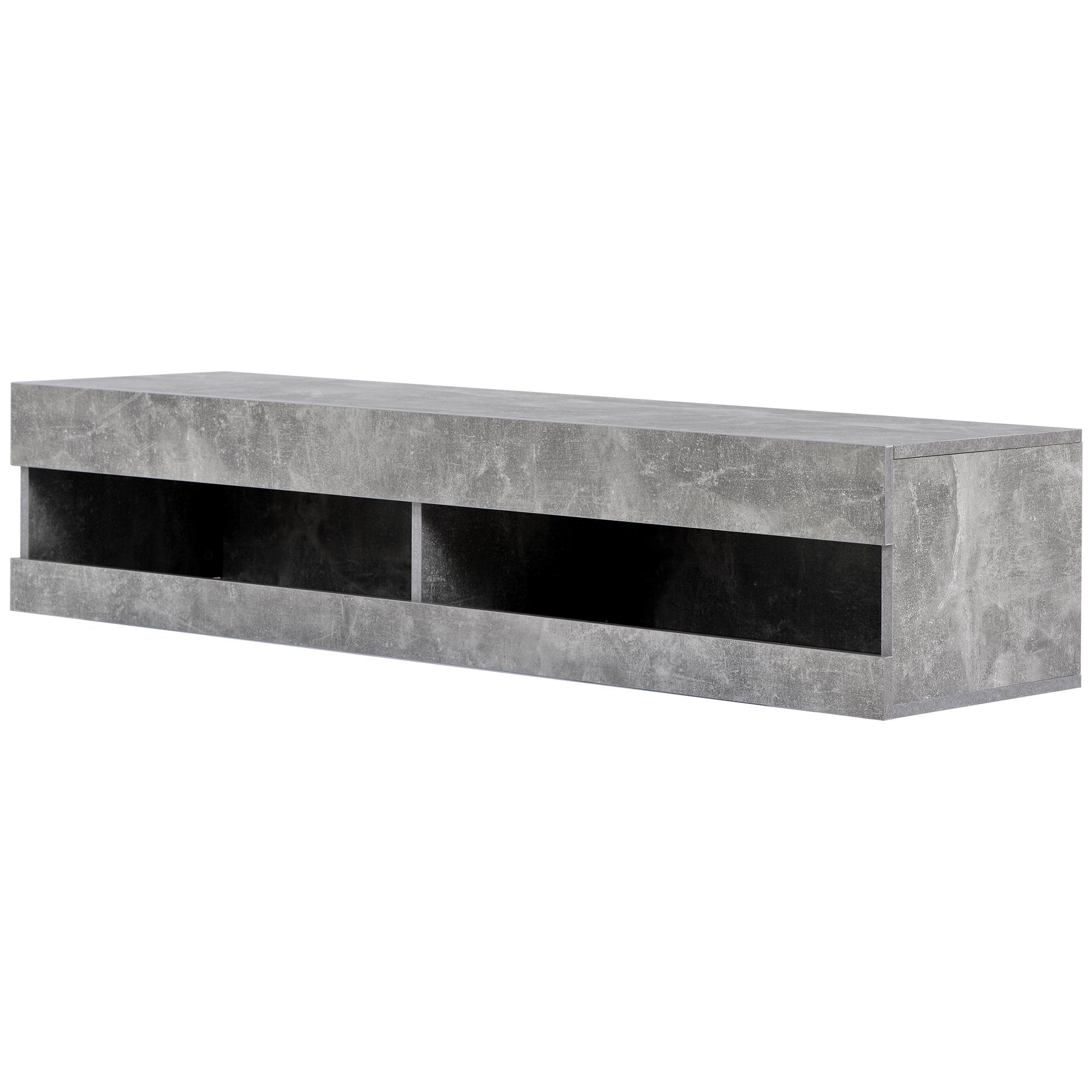 Lowboard, TV-Schrank mit LED-Belechtung, Breite 140 cm, stehend und hängend