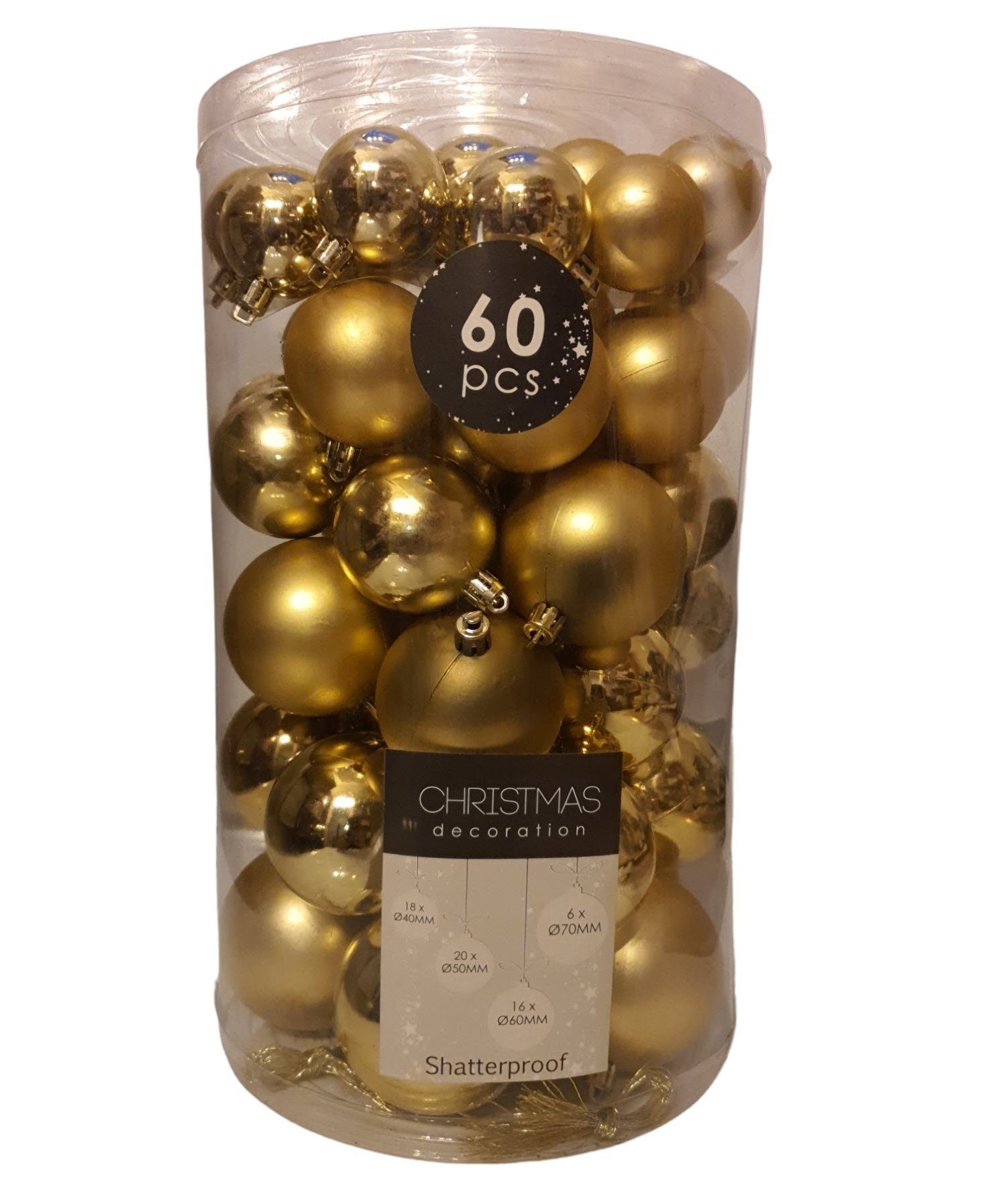 Spectrum Weihnachtsbaumkugel Weihnachtskugeln Kunststoff 60 Stück 4070