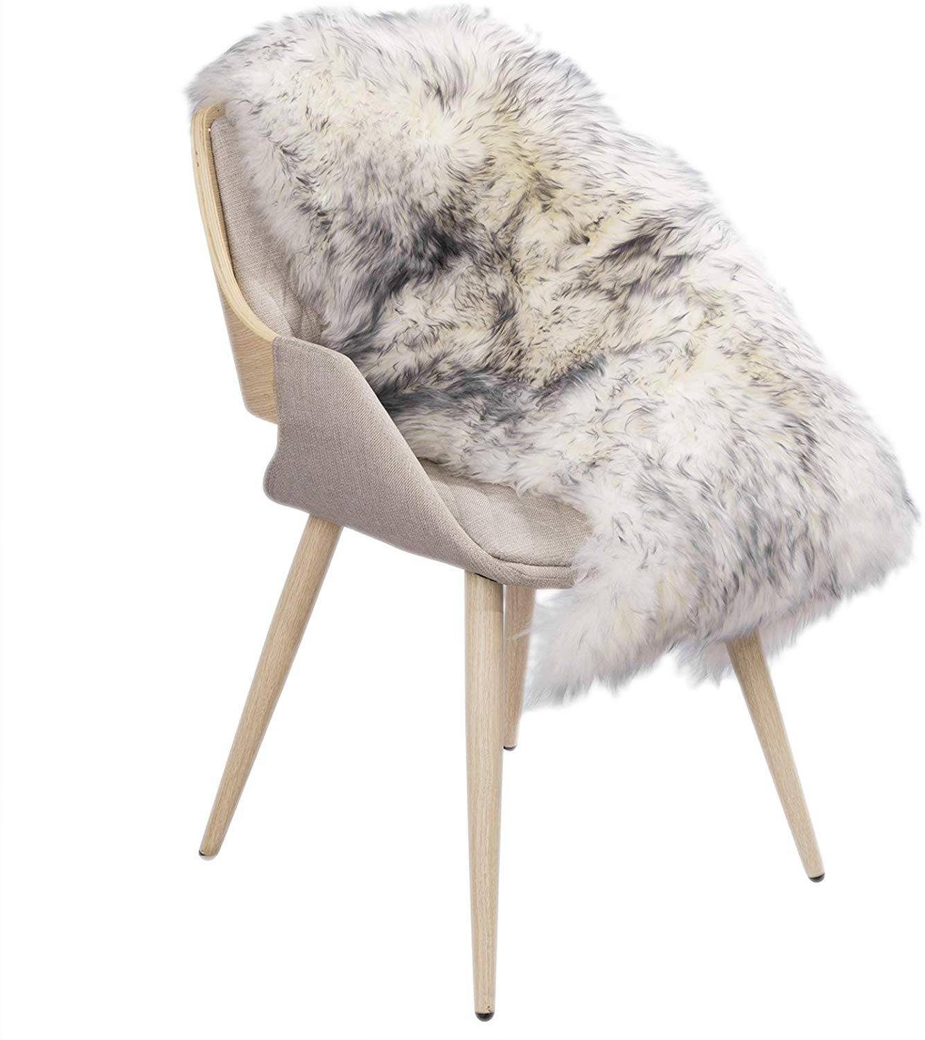 Woltu Teppich, Öko Lammfell Schaffell Teppich Sofa Matte echtes Naturfell