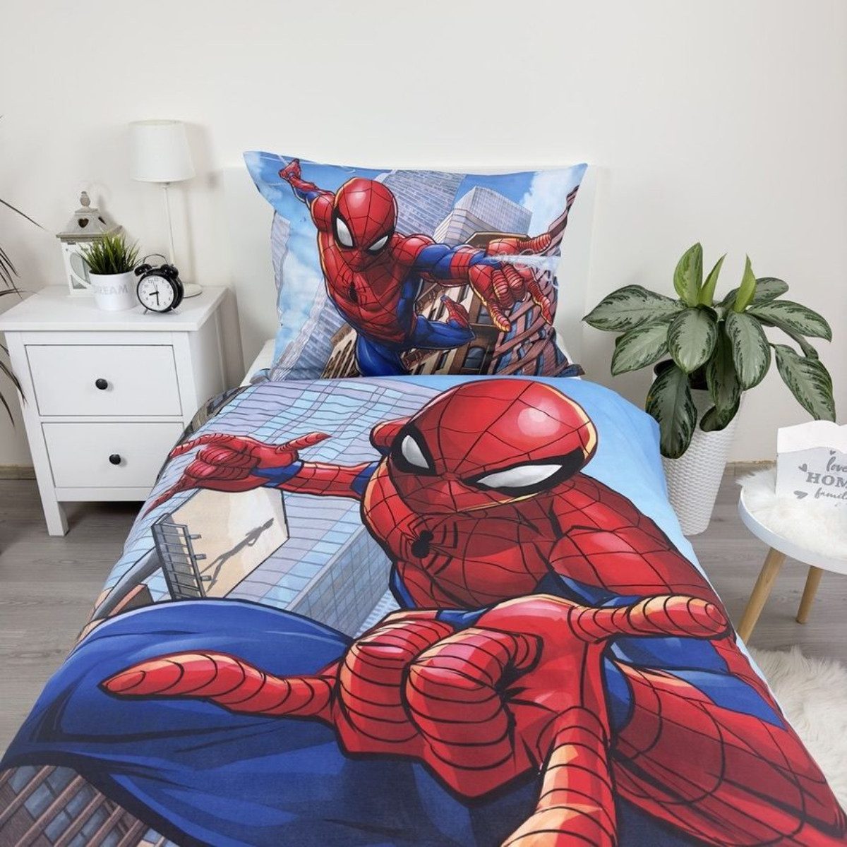 MARVEL Bettwäsche Spiderman Bettwäsche 140x200 Superhelden Design aus 100% günstig online kaufen