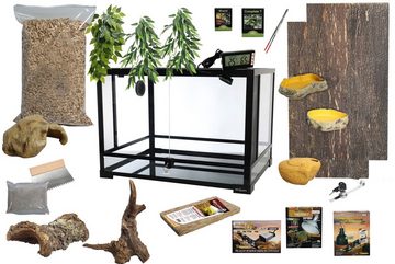 M&S Reptilien Terrarium Komplettset DELUXE: Für Leopardgeckos (100x50x50cm)