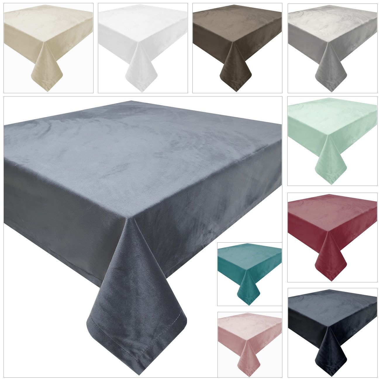 Brilliant Tischdecke / Velour / 90x90xm / Versch. Farben / Samt / #1702, Sa günstig online kaufen