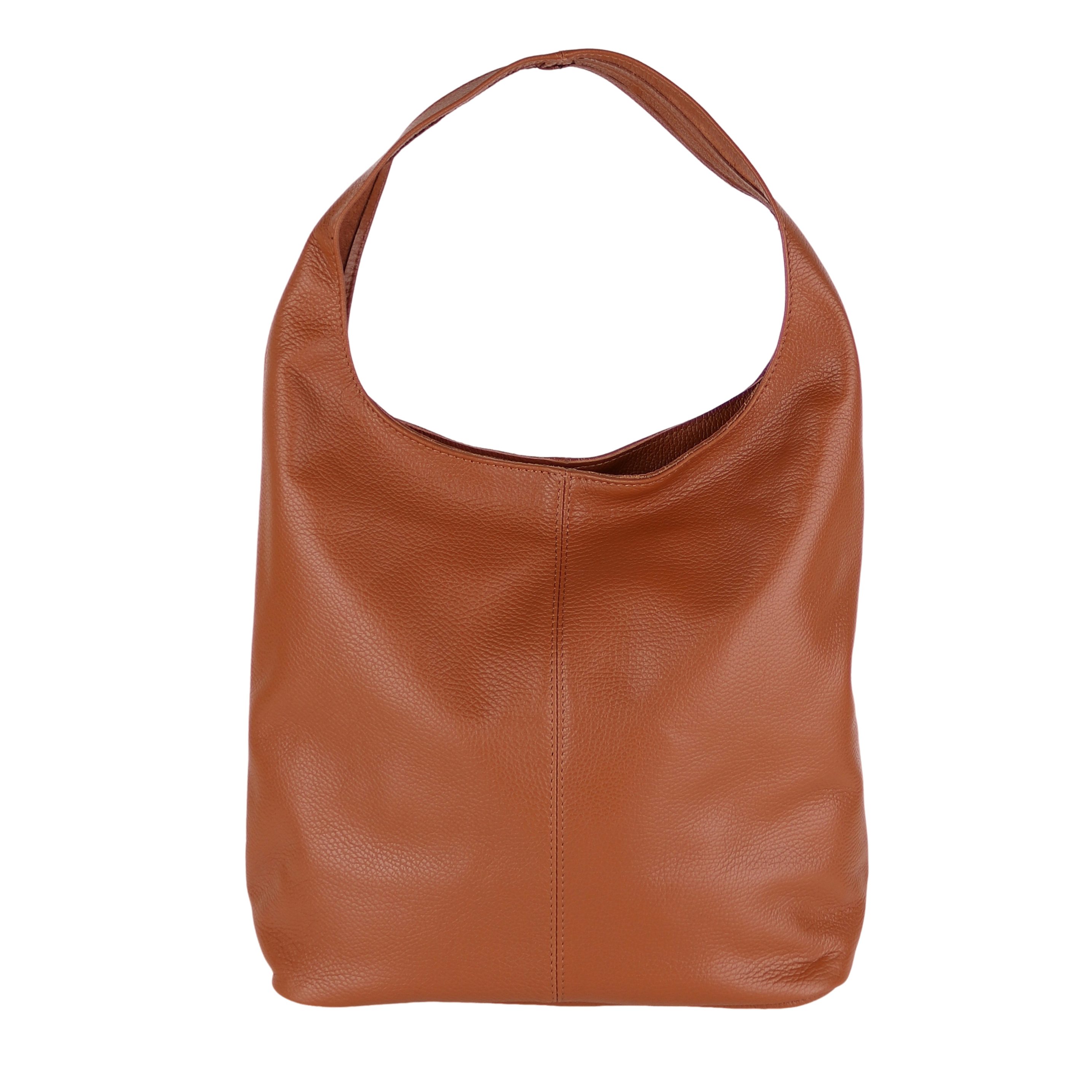 MIRROSI Beuteltasche aus Echtleder, Made in Italy, Shopper Tasche, Tragetasche (33x32x16cm) mit viel Stauraum