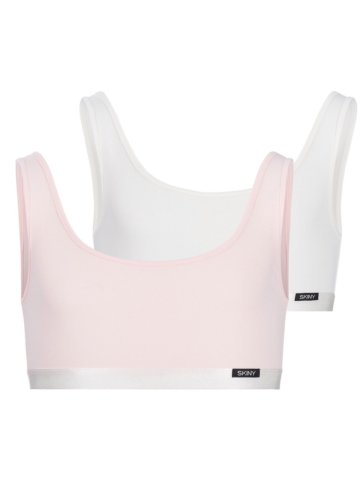 Skiny Bustier Mädchen Bustier 2er Pack Cotton Elastic (Packung, 2-tlg) Unterbrustband