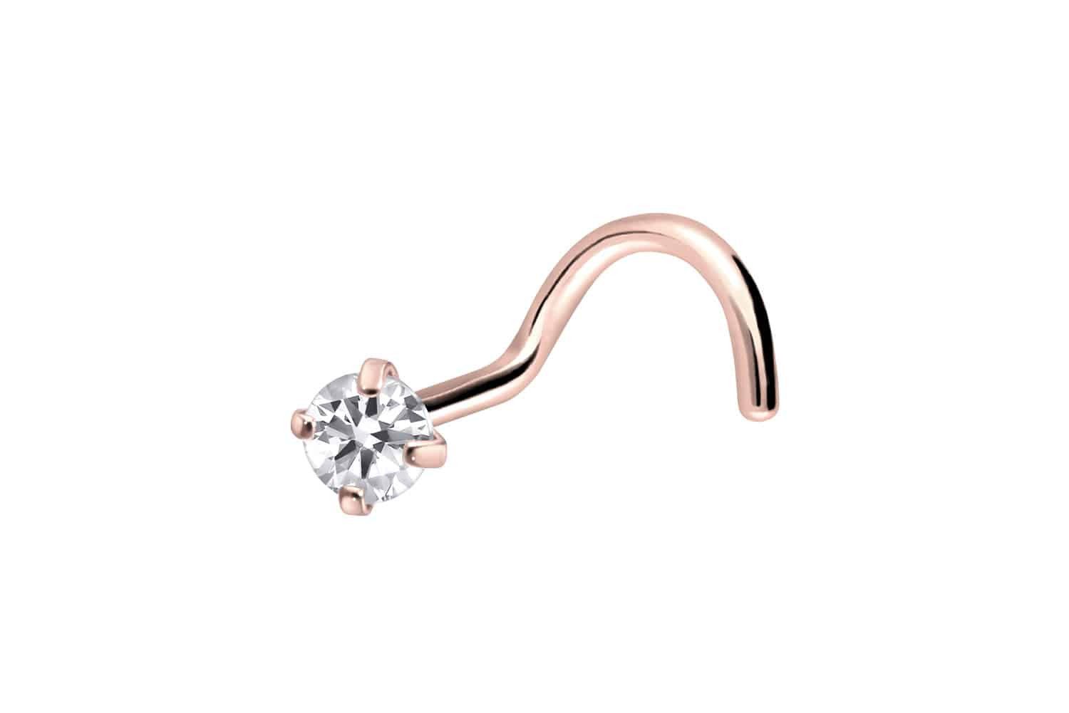 PIERCINGLINE Nasenpiercing Titan Nasenstecker Spirale EINGEFASSTER KRISTALL (Nasenstecker, 1-tlg)
