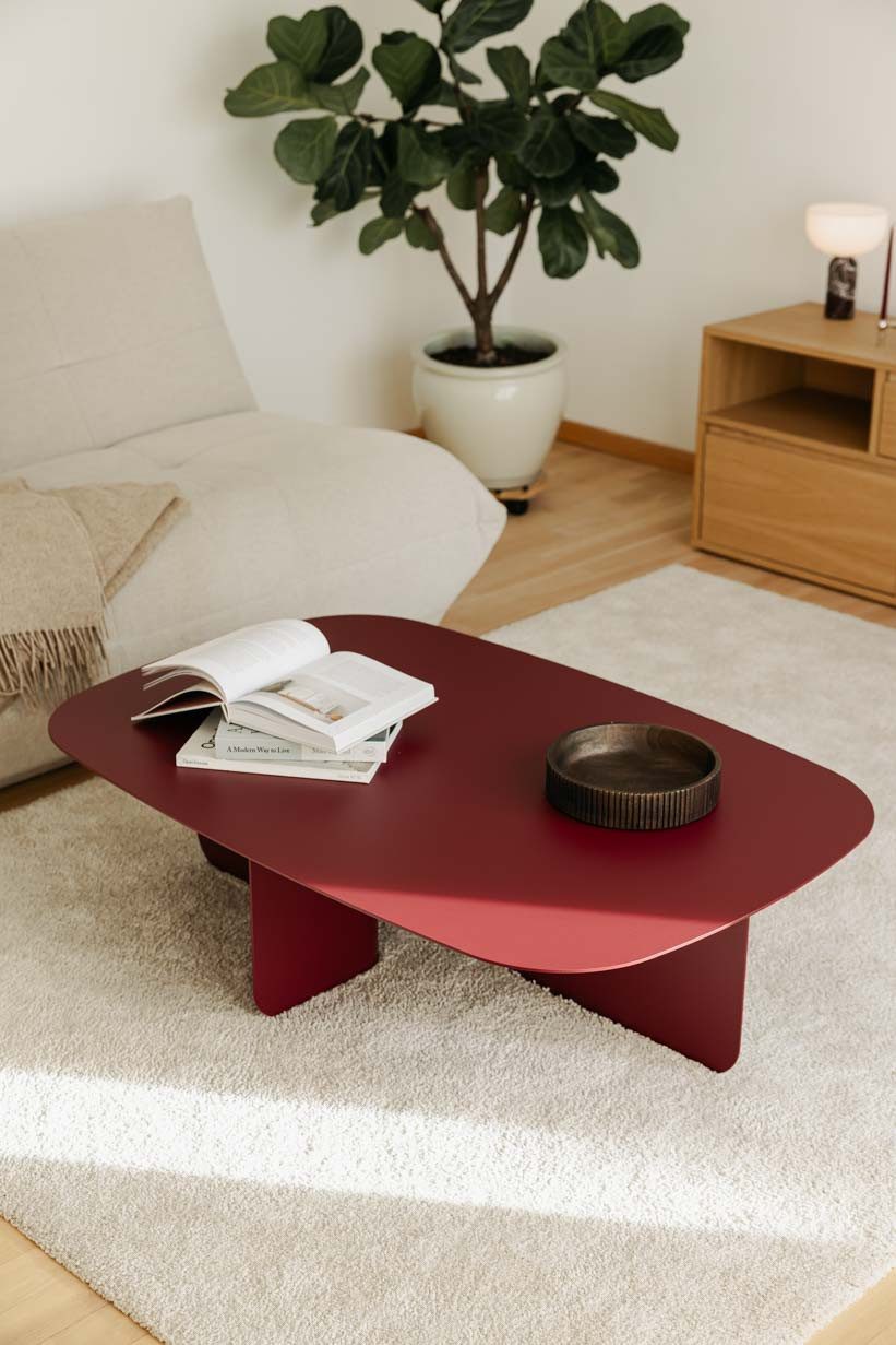 Metallbude Couchtisch LIVIA, Design Couchtisch ohne Montage, belastbar bis 75kg, kratzfest
