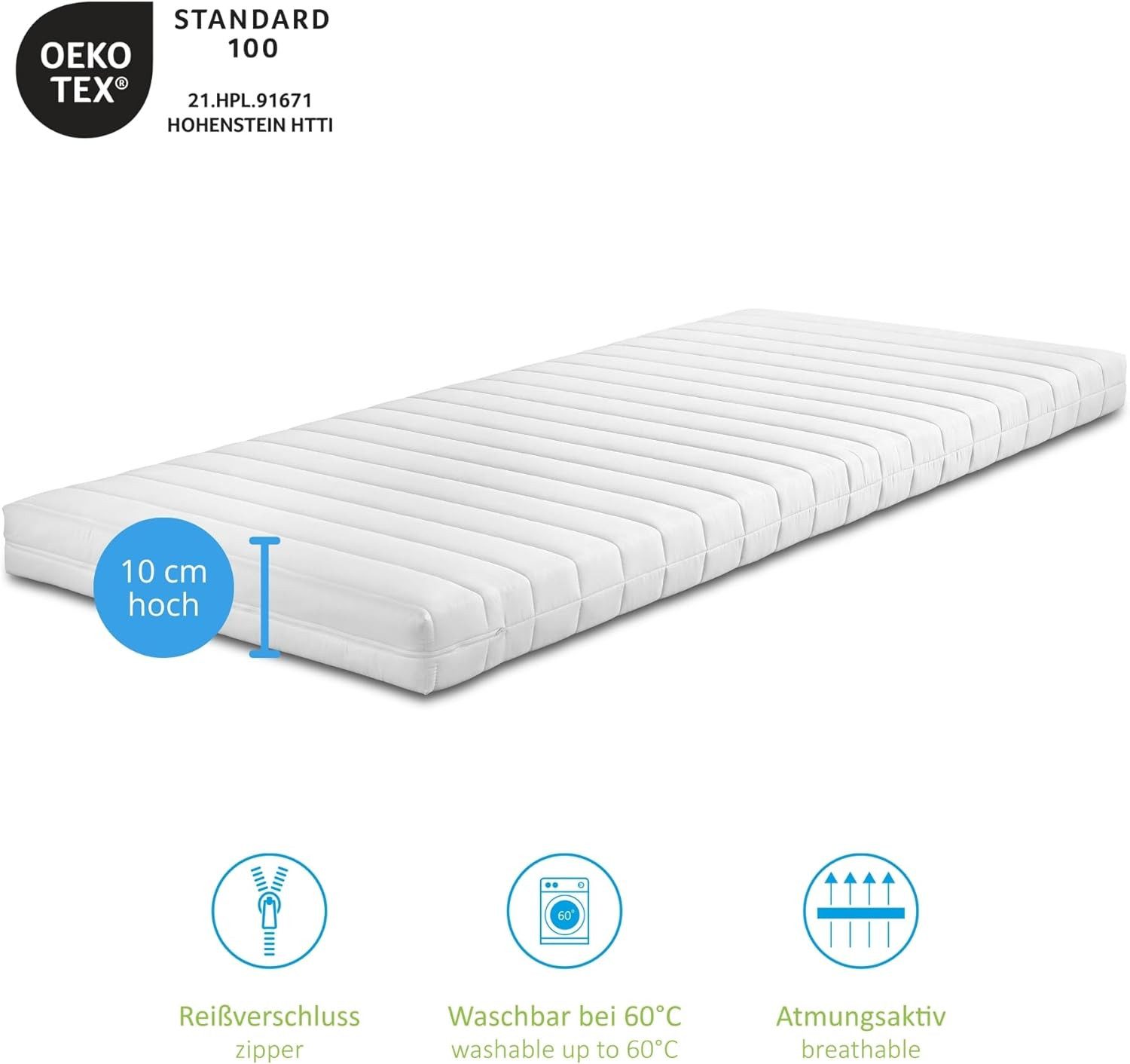 Kaltschaummatratze Comfort Line KS, 90x200 cm, 140x200 cm und weitere Größen, Bodyprotect, 10 cm hoch, punktelastisch, in verschiedenen Härtegraden – Bild 4 von 5