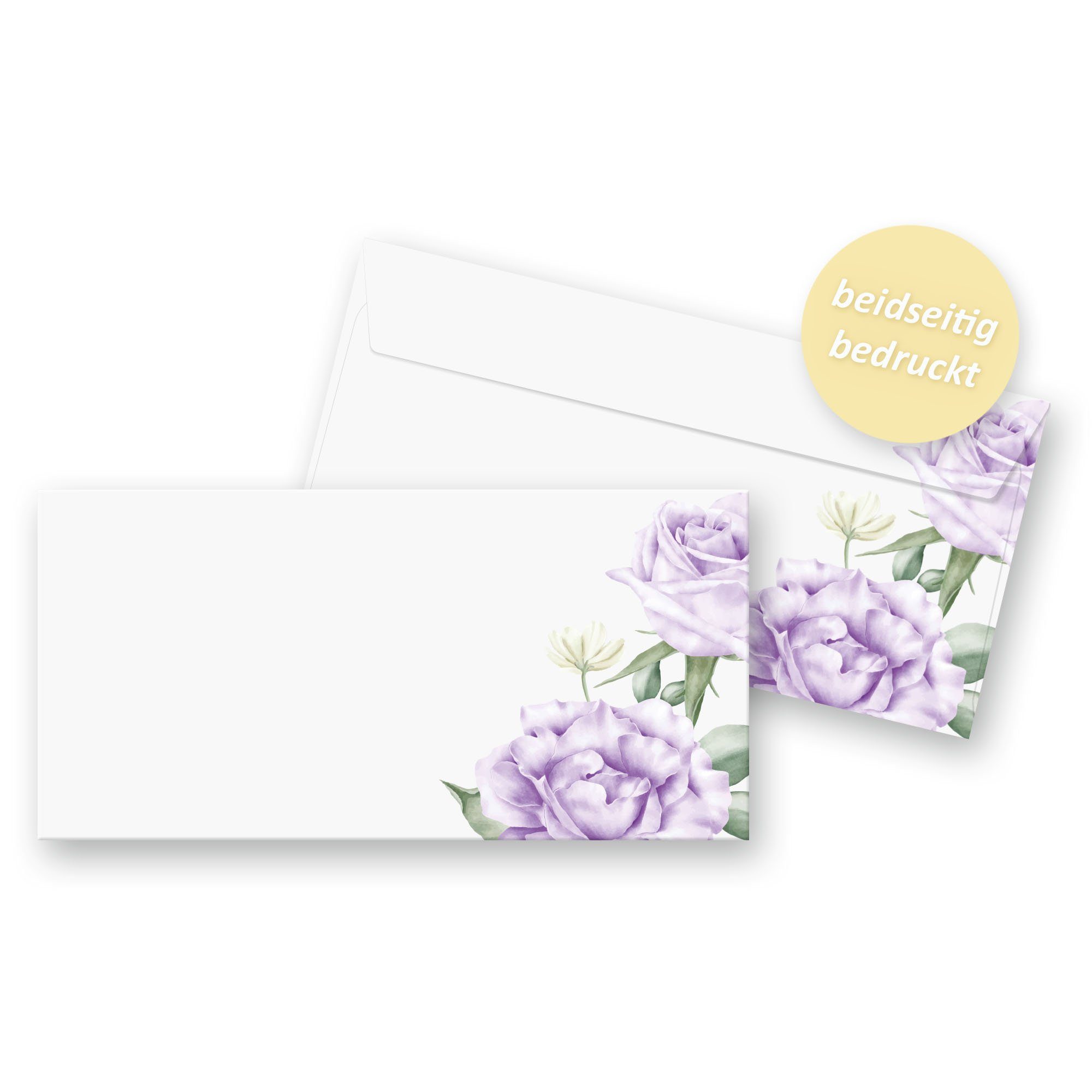 Kreative Feder mit Umschlägen Rosen Set Set Briefpapier Briefpapier A4 Violette passenden Briefpapier 25x A Set, DIN