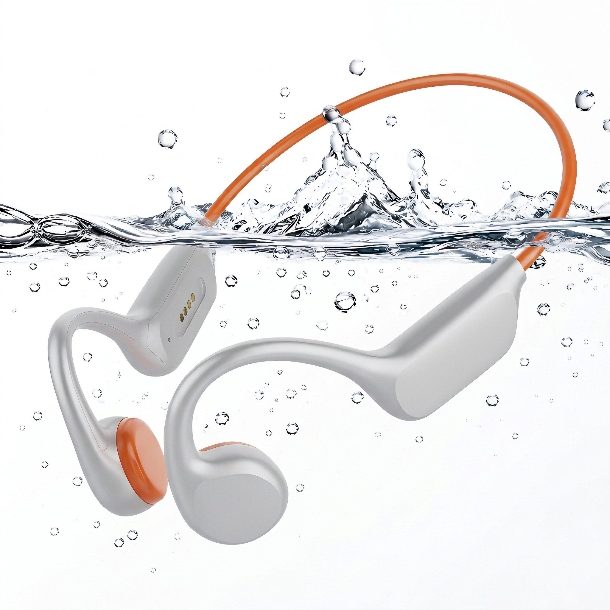 Vashoy X7S knochenschall kopfhörer,IPX8 wasserdicht,fürs schwimmen Bluetooth-Kopfhörer (Ladezubehör, MP3‑Modus mit 32 GB Speicher, Bluetooth, magnetisches Laden)