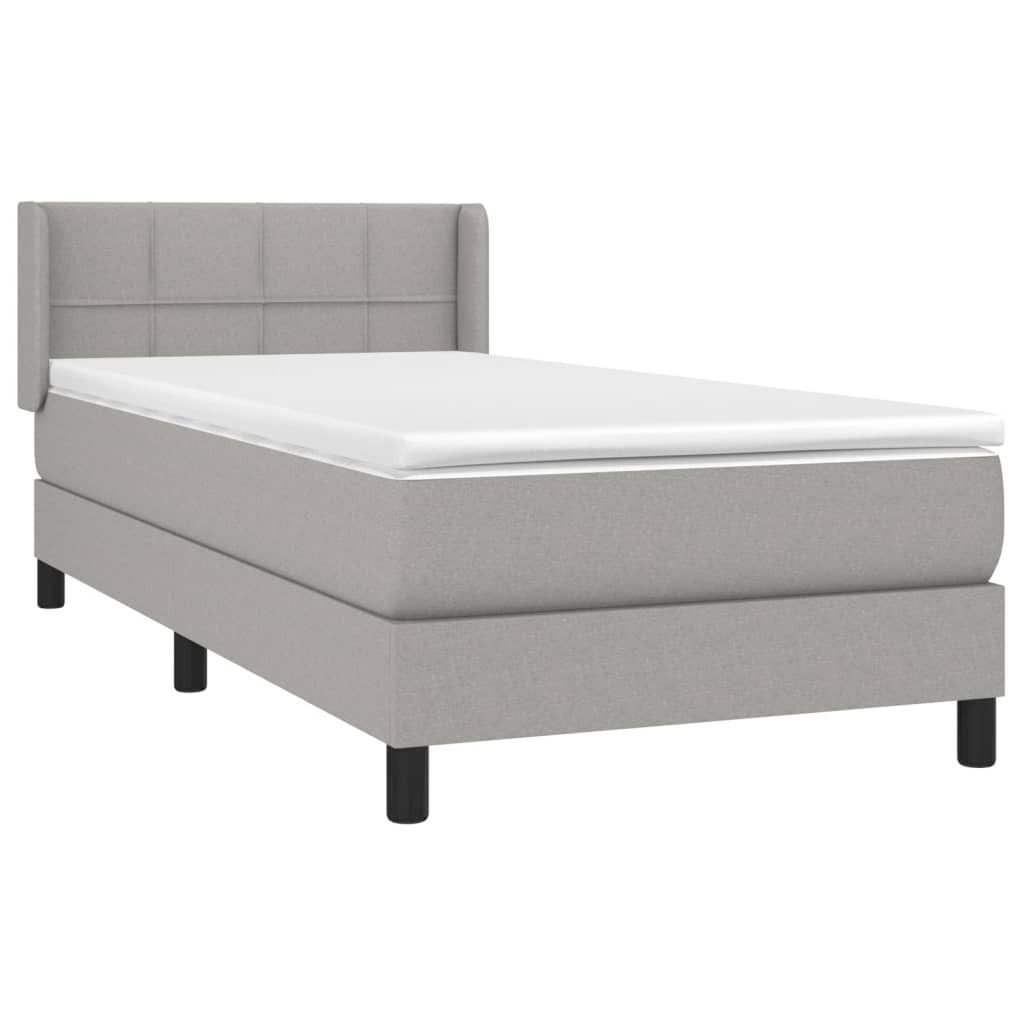 vidaXL Bett Boxspringbett mit Matratze Hellgrau günstig online kaufen