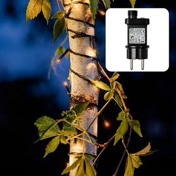 Hellum LED-Lichterkette 120 BS Timer bernstein/grün außen