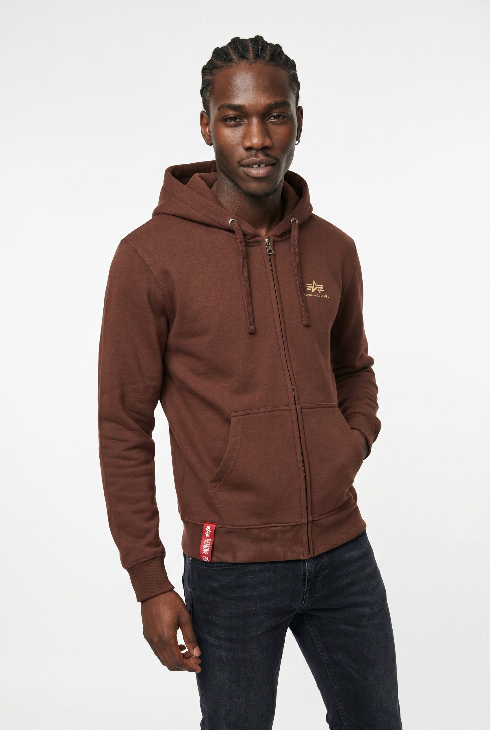 Alpha Industries Kapuzensweatjacke Basic Zip Hoody SL Baumwollmischung, regular fit