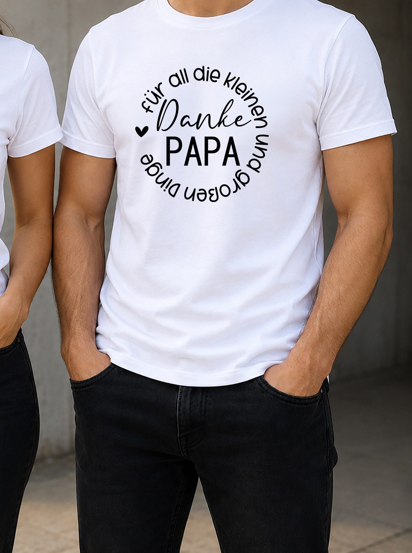 MyDesign24 T-Shirt Danke Papa Vatertag T-Shirt weiss kurzarm Regular Fit i854