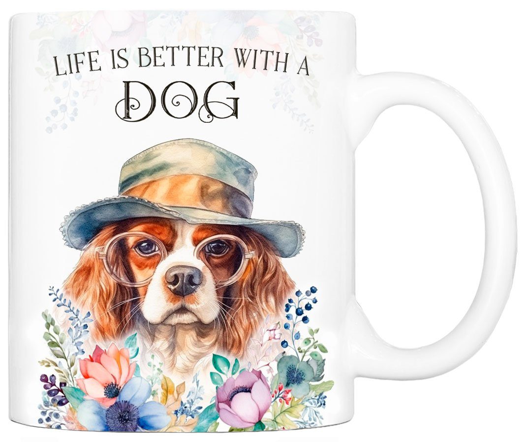 Cadouri Tasse CAVALIER KING CHARLES SPANIEL - Kaffeetasse für Hundefreunde, Keramik, mit Hunderasse, beidseitig bedruckt, handgefertigt, Geschenk, 330 ml