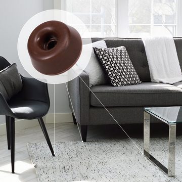 Navaris Schutz-Set, 48x Gummifüße zum Schrauben - 4 Größen - Bodenschutz Füße Set für Stühle Sessel Sofa - Möbelfuß Fußbodenschoner rund