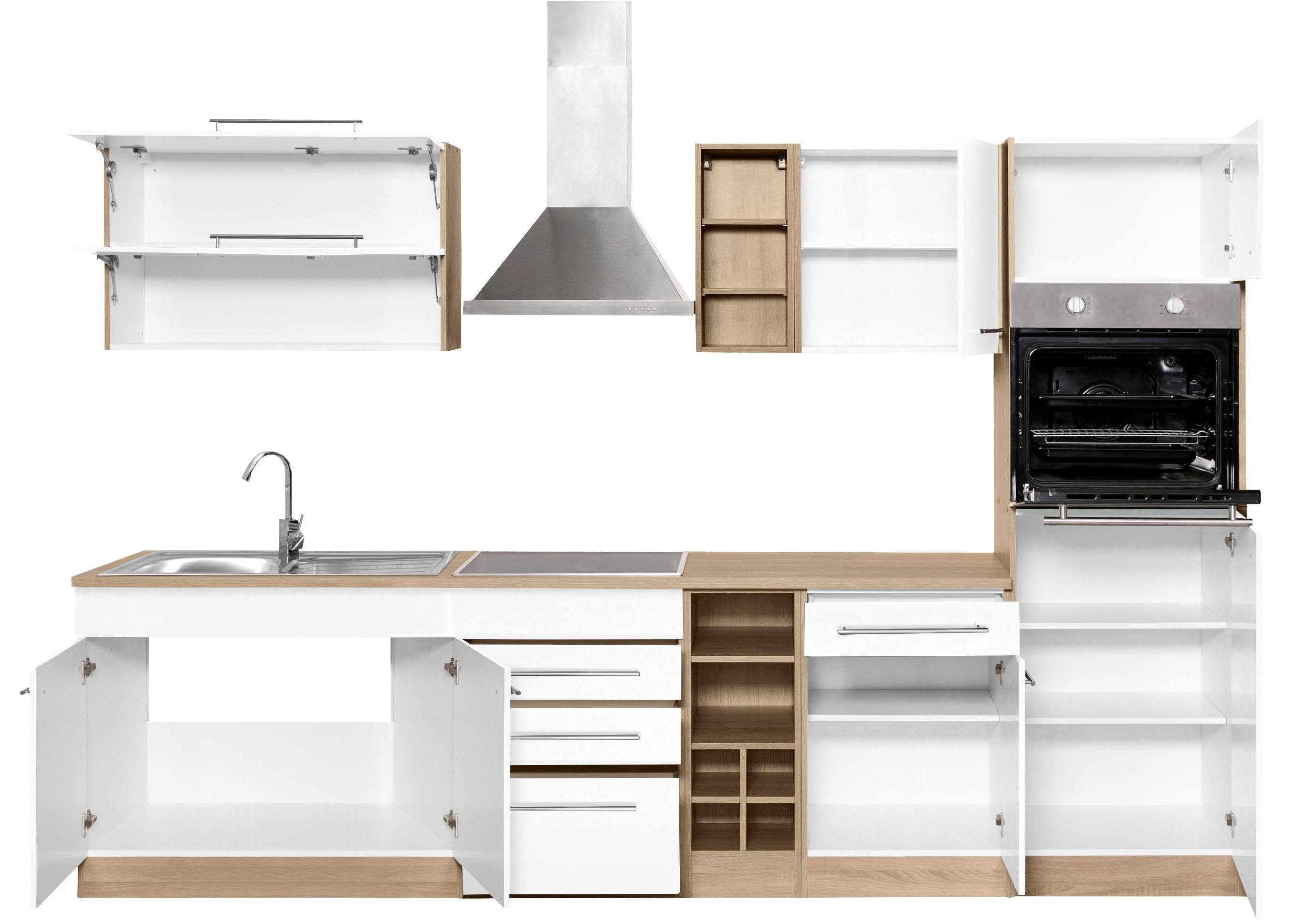 KOCHSTATION Küchenzeile KS-Eton, mit E-Geräten, Breite 300 cm