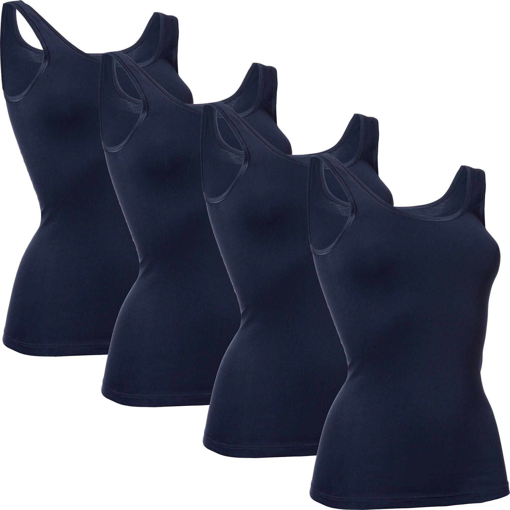 conta Unterhemd Damen-Unterhemd 4er-Pack Feinripp Uni