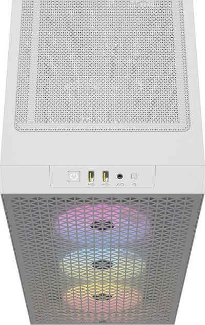 Corsair PC-Gehäuse 3000D RGB Airflow Tempered Glass Mid-Tower, White, RGB