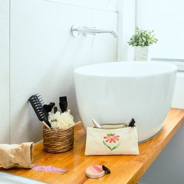 Mr. & Mrs. Panda Kosmetiktasche Hummel Blume - Weiß - Geschenk, Kosmetiktasche, Natur, Flauschig, Fel (1-tlg)