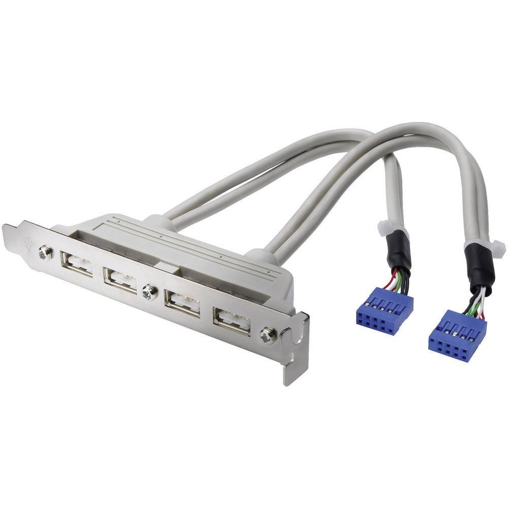 USB-Slotblech 4x USB A-Buchse USB-Adapter