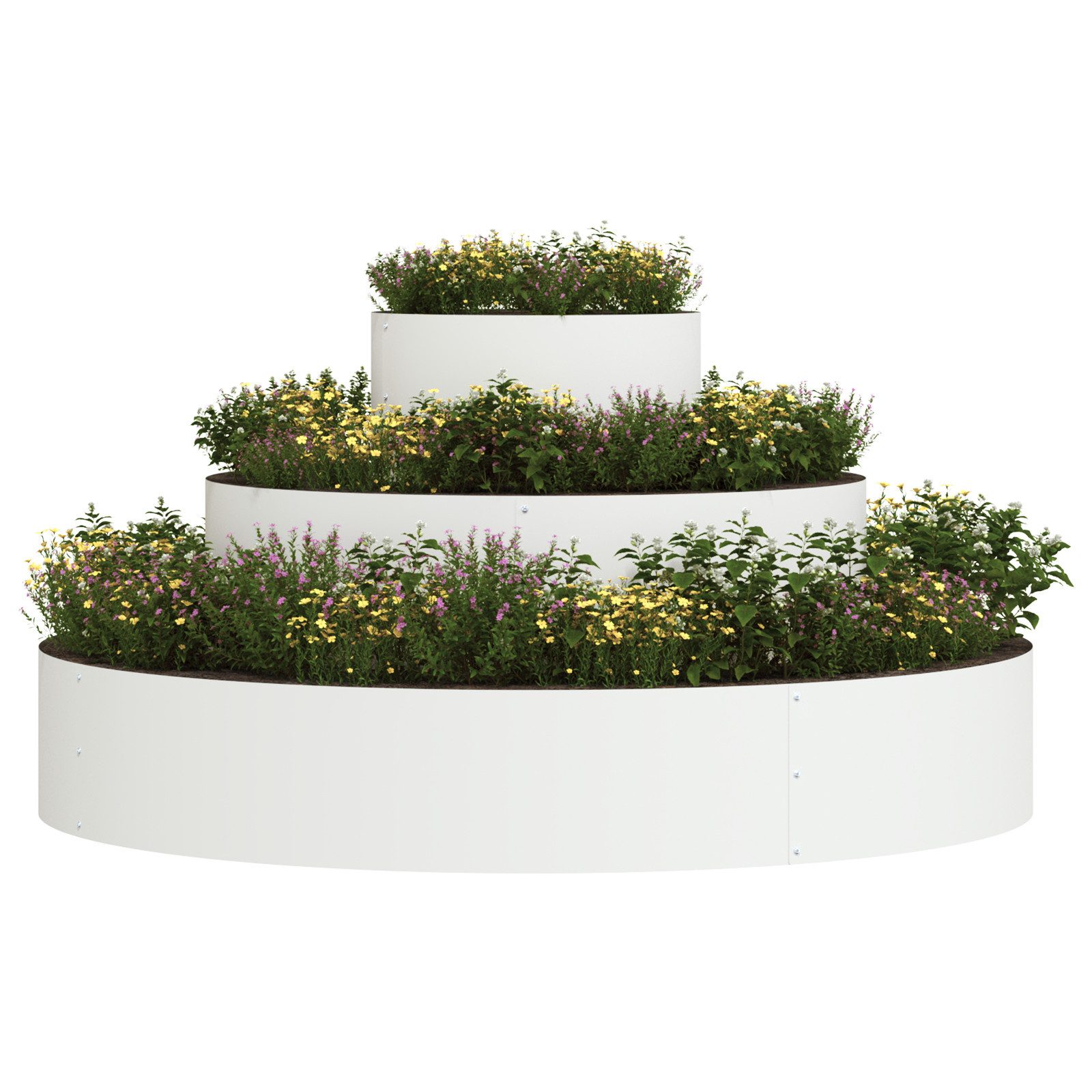 vidaXL Blumentopf Metallpflanzgefäß Stahl/weiß Pulverbeschichteter Stahl günstig online kaufen