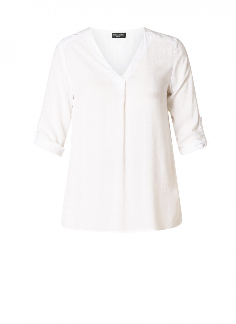 Base Level Curvy Shirtbluse Yanina mit V-Ausschnitt