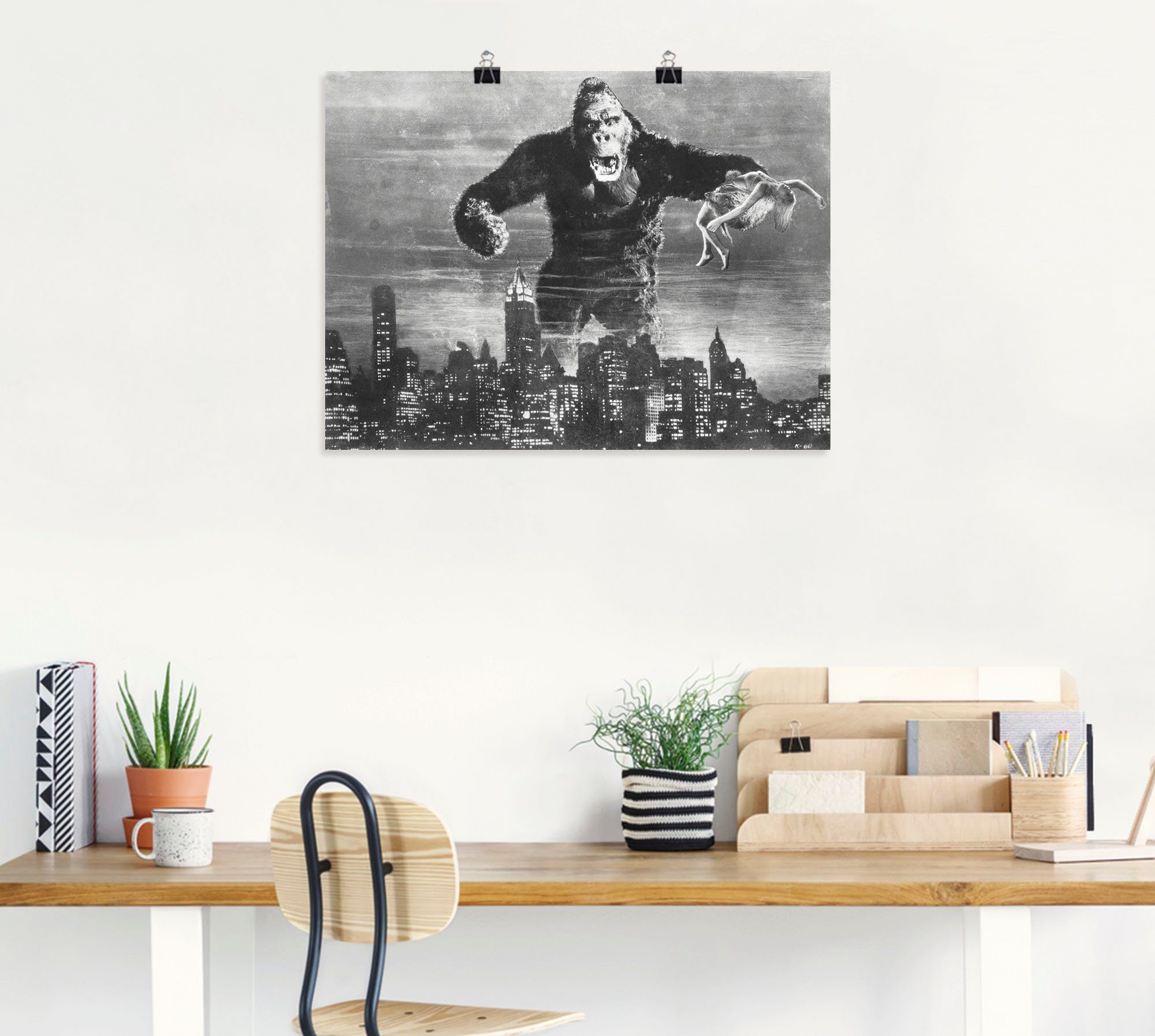 Artland Poster King Kong 1933 II, Film (1 St), als Alubild