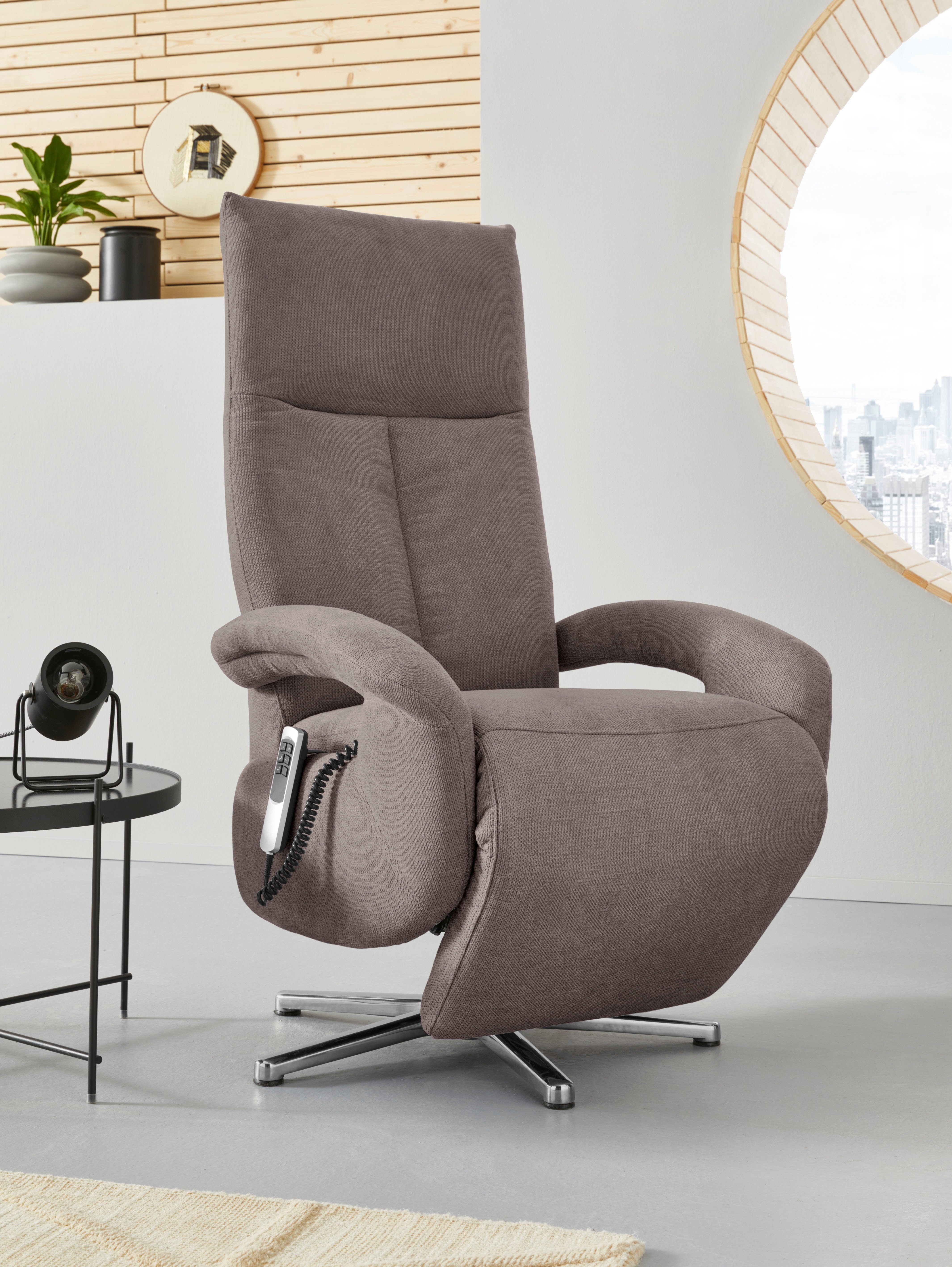 sit&more TV-Sessel Tycoon mit Kopfteilverstellung und 360° Drehfunktion, wahlweise manuell oder elektrischer Funktion, auch mit Akku (kabellos)