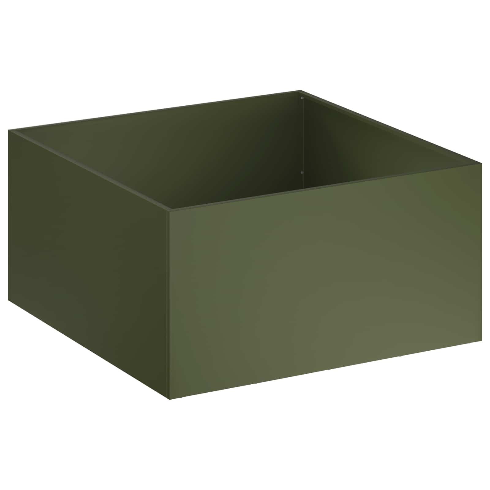 vidaXL Blumentopf Garten-Pflanzgefäß Olivgrün 100 x 100 x 40 cm (1 St)
