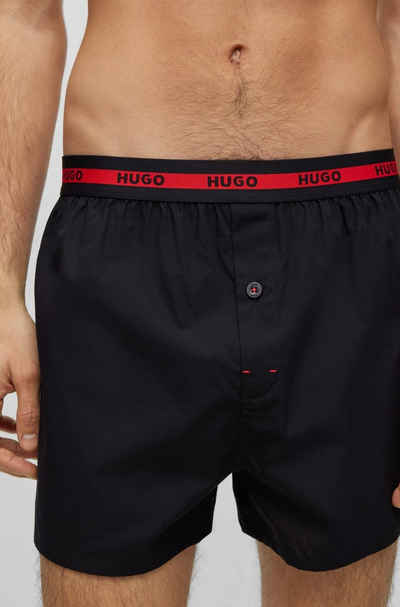 HUGO Boxershorts WOVEN BOXER TWINPACK mit Hugo Logo-Elastikbund