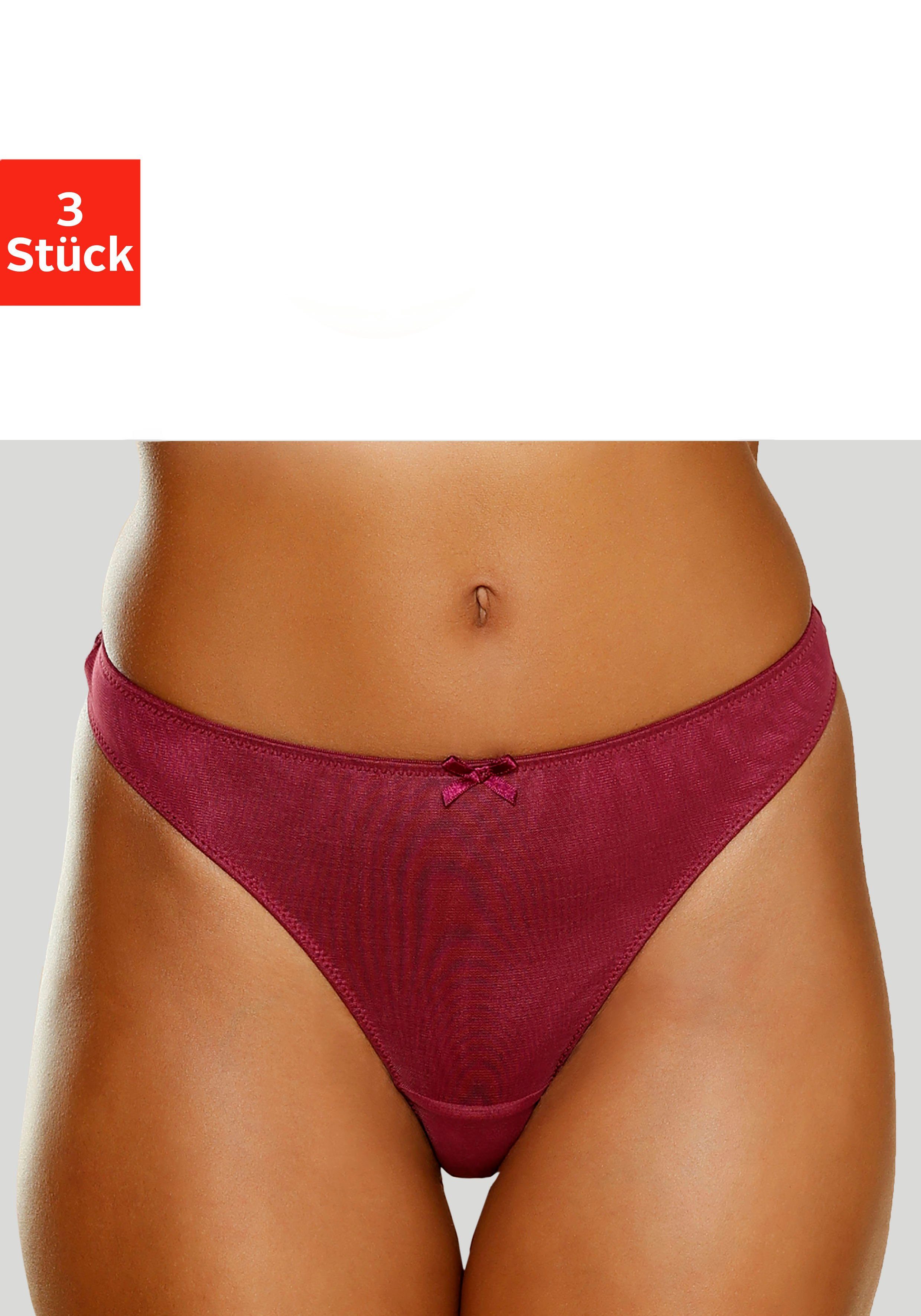 petite fleur by Lascana String (Packung, 3 Stück) mit Spitze hinten
