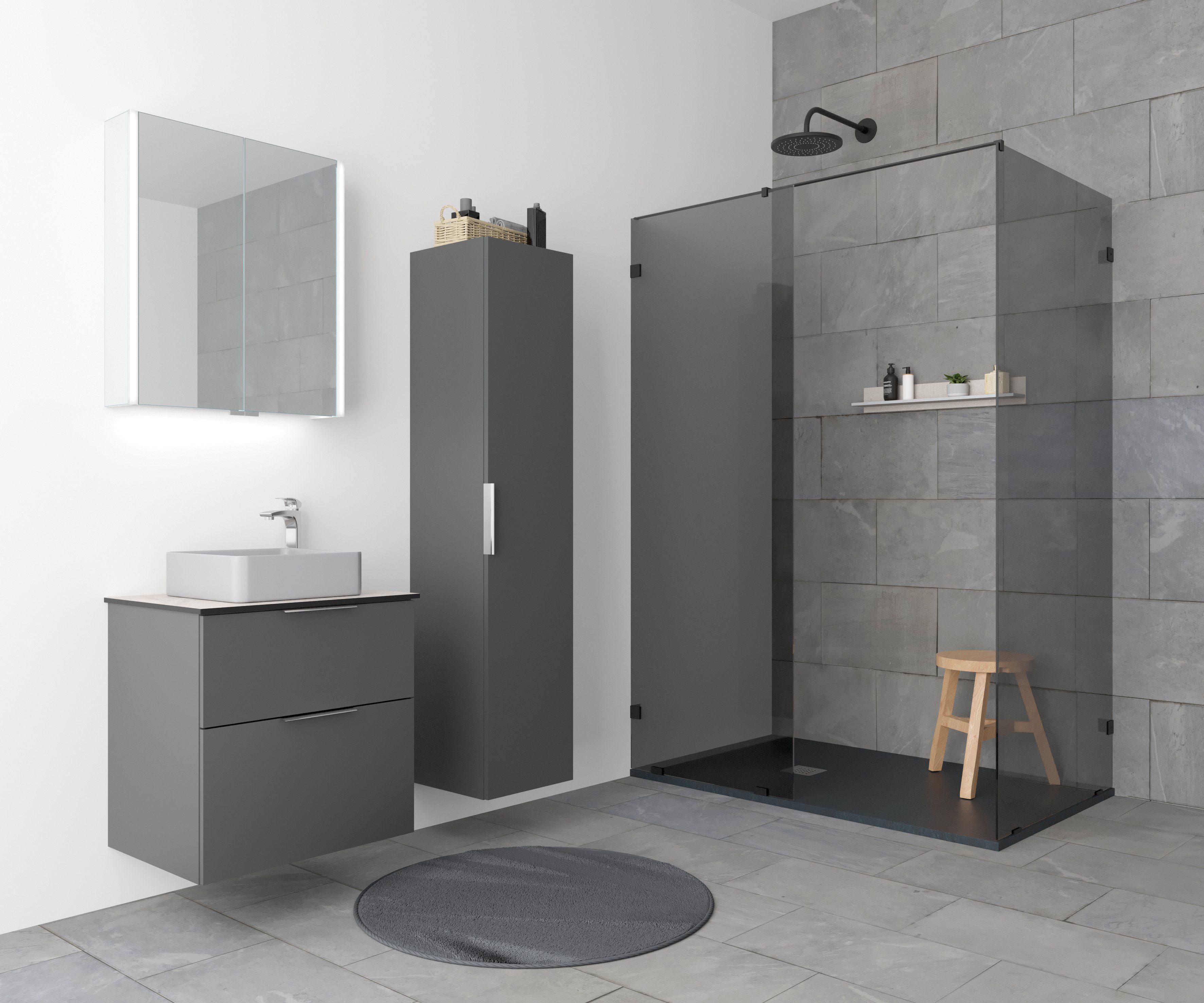 welltime Spiegelschrank Ahus mit Soft-Close-Funktion, inklusive Beleuchtung, Breite 60 cm, FSC®